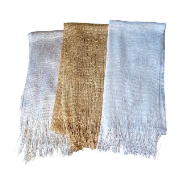 Metallic Open Knit Scarf Set of 3 - Picture 1 of 6